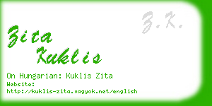 zita kuklis business card